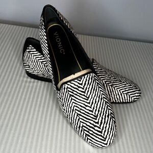 NWOT Vionic Women's 7 Willa Slip on Flats, Suede and Calf Fur in Zebra Design